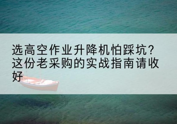 盘锦高空作业升降机厂家推荐-选高空作业升降机怕踩坑？这份老采购的实战指南请收好