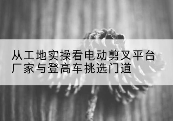 盘锦电动剪叉升降平台厂家-从工地实操看电动剪叉平台厂家与登高车挑选门道
